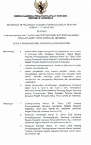 Masa Darurat Corona Diperpanjang Hingga 91 Hari