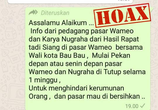 Beredar Berita Hoax Pasar Wameo dan Karya Nugraha Ditutup Beredar Berita Hoax Pasar Wameo dan Karya Nugraha Ditutup