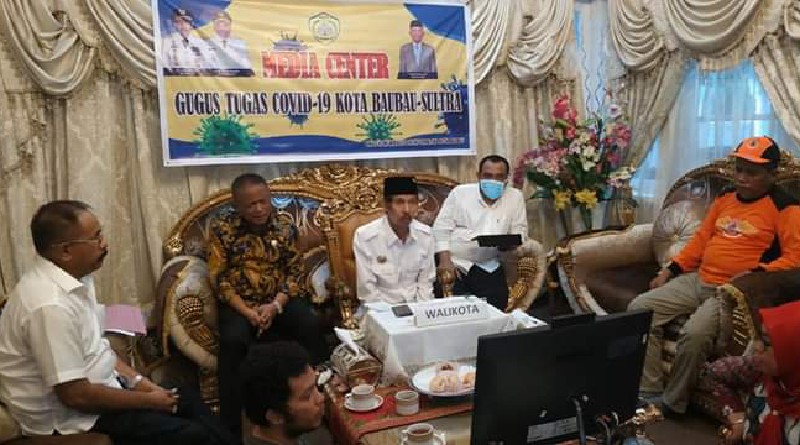 Teleconference Bersama Gubernur Sultra, Wali Kota Baubau Laporkan Situasi Penanganan Covid-19