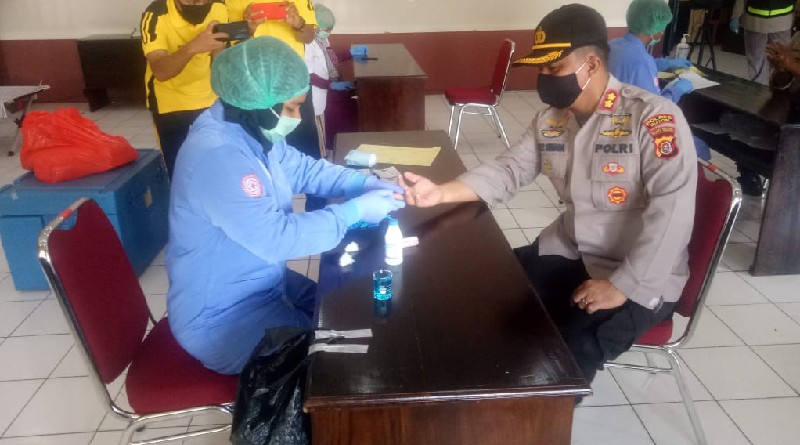Antisipasi DBD Ditengah Pandemi Corona Polres Buton Gelar Donor Darah