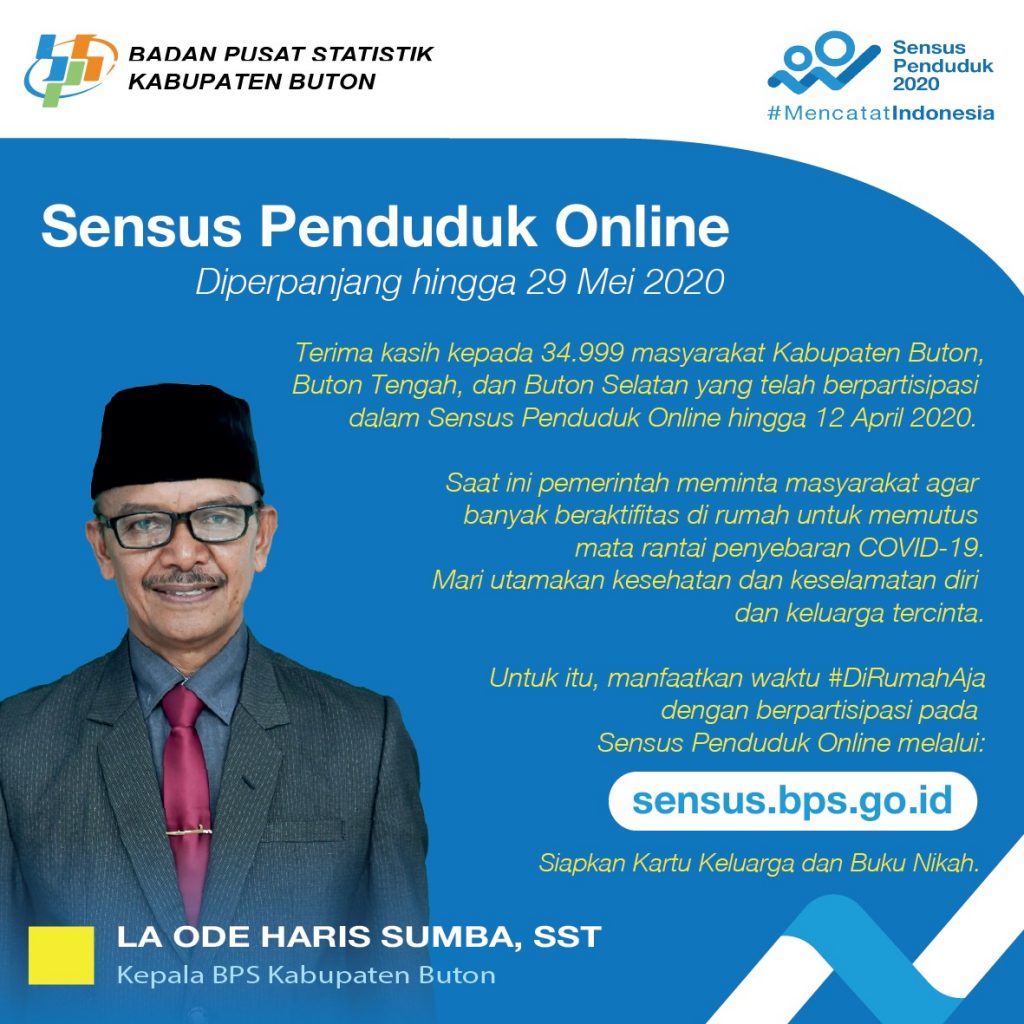 Animo Masyarakat Buton Ikut Sensus Penduduk Online Sangat Rendah