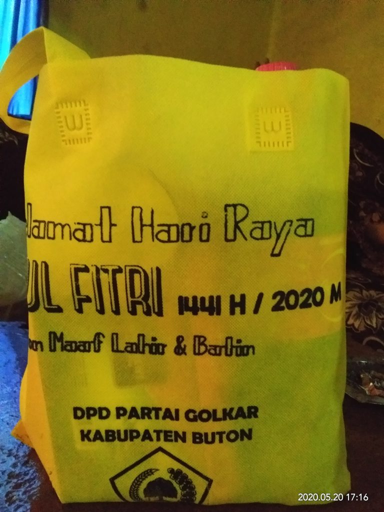 500 Kader dan Pengurus Golkar Buton Dapat Bingkisan Lebaran
