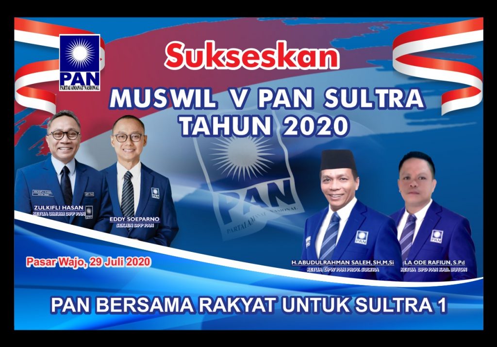 Dibuka Zulhas, Muswil PAN V Sultra Digelar Secara Virtual