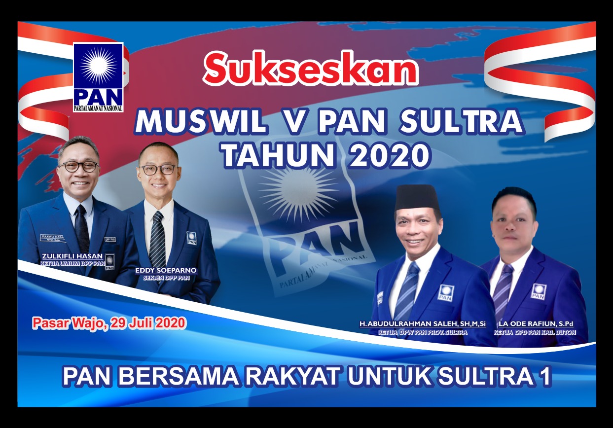 Dibuka Zulhas, Muswil PAN V Sultra Digelar Secara Virtual
