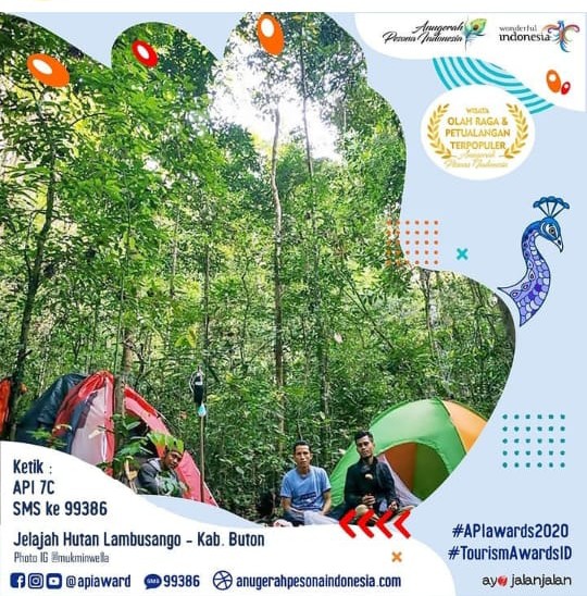 Destinasi Wisata Hutan Lambusango Masuk Nominasi Wisata Olahraga dan Petualangan Terpopuler API Award