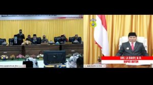 Paripurna DPRD, Bupati Buton Sampaikan Sambutan HUT Proklamasi ke-75 Secara Virtual