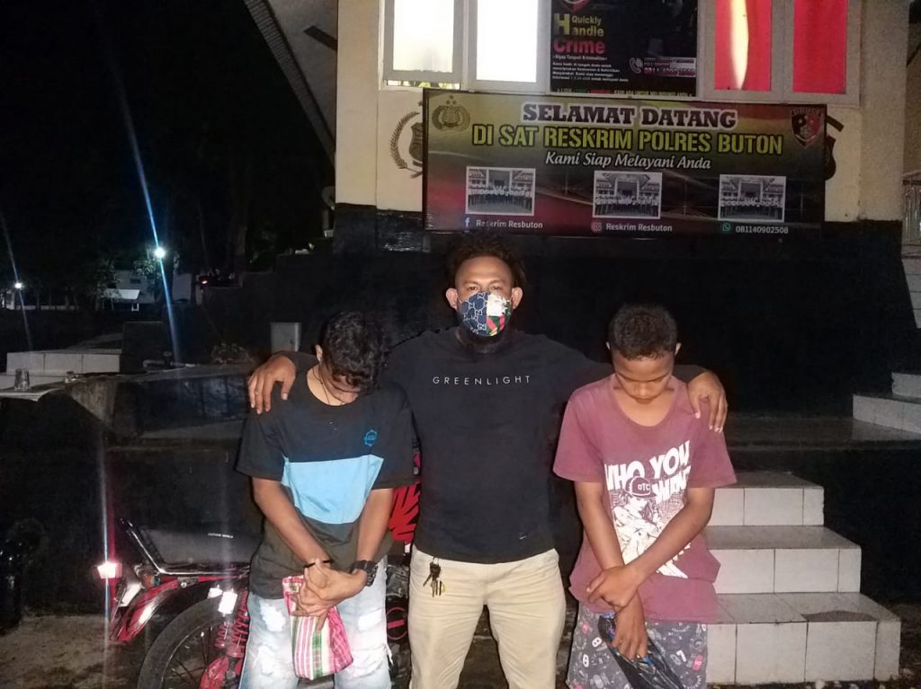 Tim Criminal Rays Polres Buton Amankan Dua Pemuda Mabuk yang Terlibat Keributan di Kalibiru