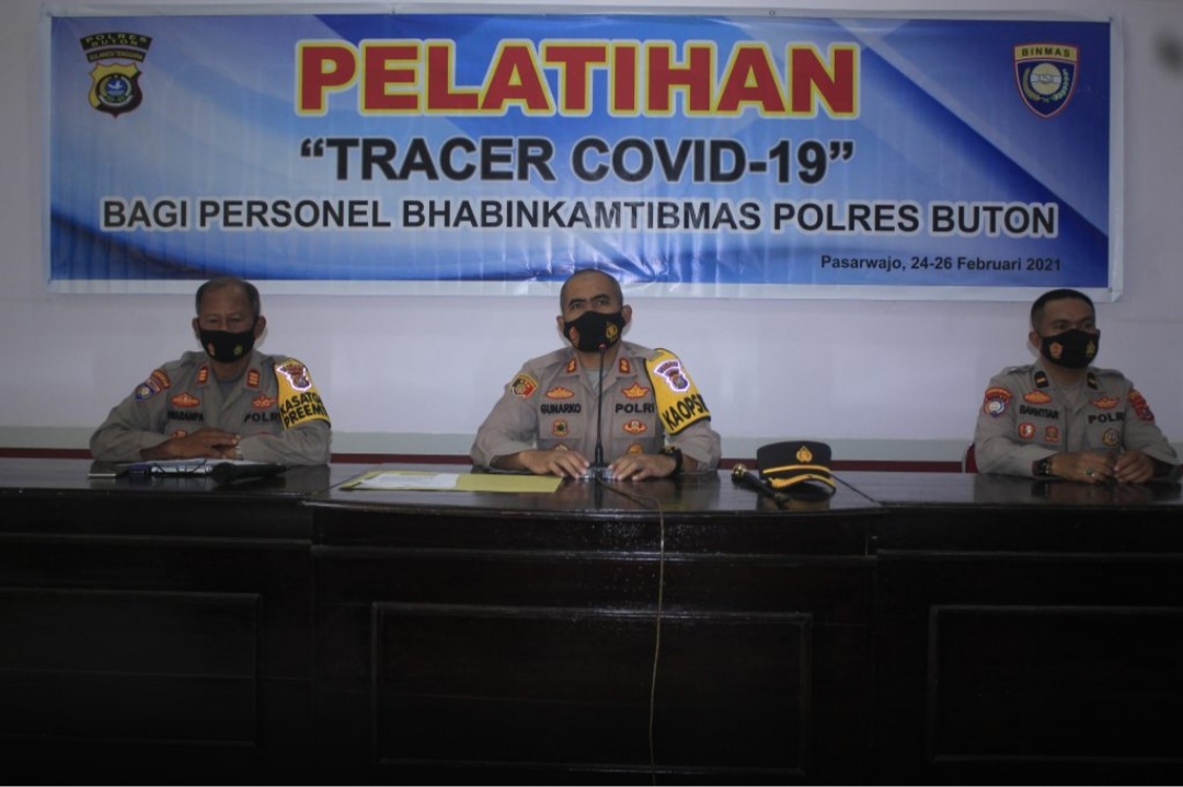 Bhabinkamtibmas Polres Buton Mengikuti Pelatihan Trecer Covid-19