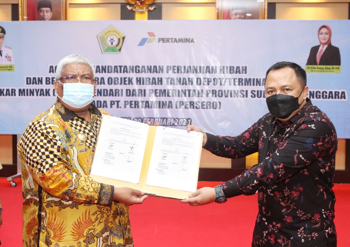Pemprov Sultra Hibahkan Aset Sebidang Lahan ke Pertamina