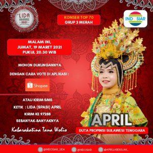 April Anak Penjual Sayur Keliling Sukses Wakili Sultra Di Ajang LIDA 2021