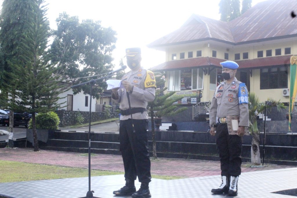 Kapolres Buton Pimpin Apel Gelar Pasukan Operasi Keselamatan Anoa 2021