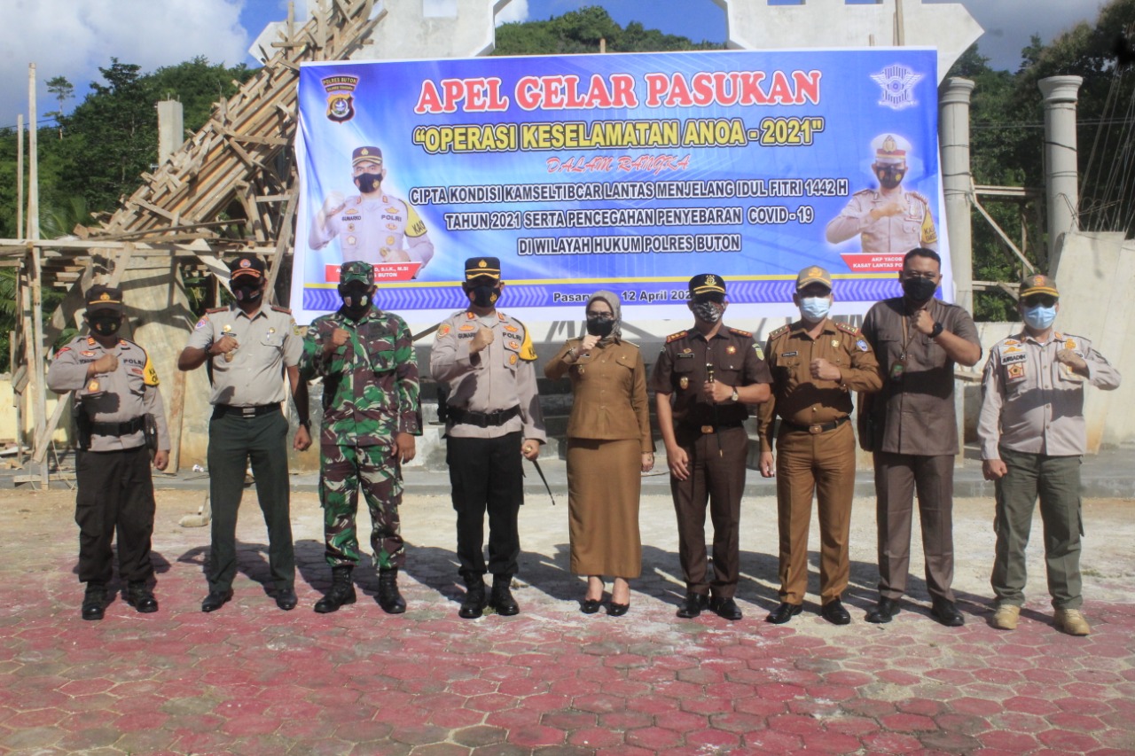 Hadiri Apel Operasi Keselamatan Anoa-2021, Wabup Himbau Warga Patuhi Prokes