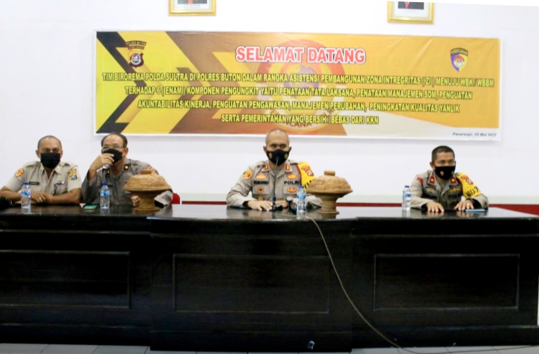 Polres Buton Terima Kunjungan Tim Penilai WBK dan WBBM