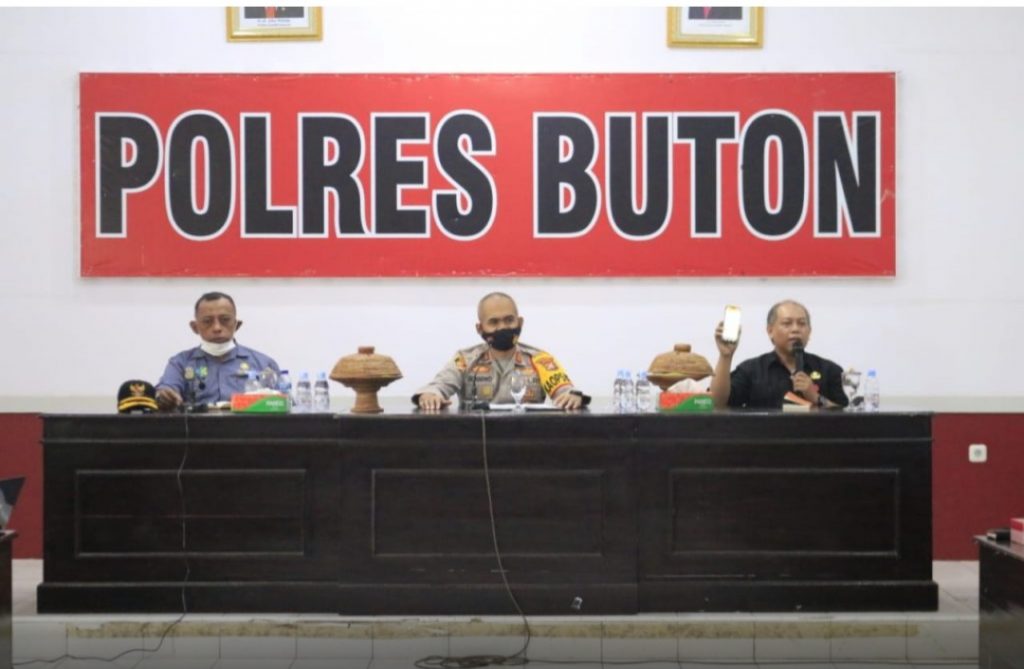 Polres dan Pemda Buton Gelar Rakor Percepatan Vaksinasi