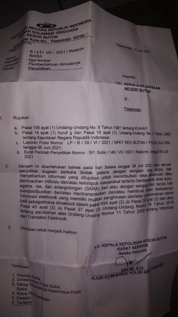 Laporan Polisi Bupati Busel Terhadap Wartawan Kembali Dilanjutkan