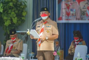 Pemkot Baubau Gelar Upacara Hari Pramuka Ke-60 Dengan Sederhana