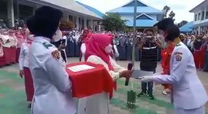 Video Viral, Ratusan Siswa Berkerumun Sambut Kedatangan  Anggota Paskibraka Nasional