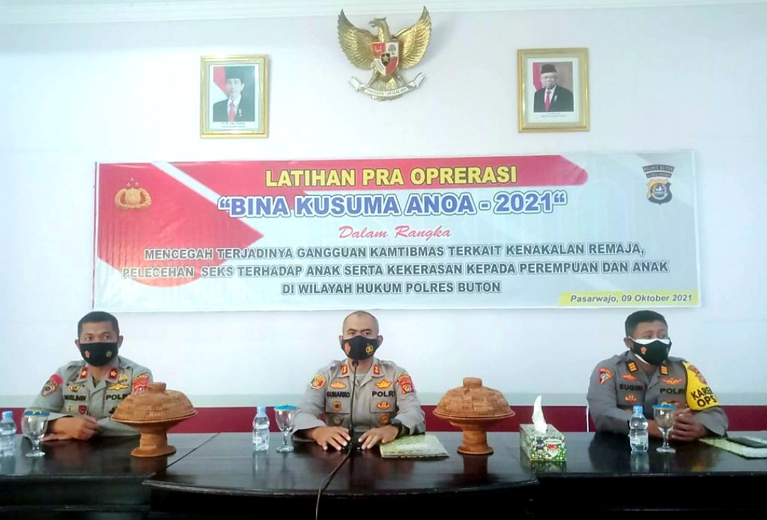 Ciptakan Kamtibmas yang Kondusif,Kapolres Buton Pimpin Lat Pra Ops Bina Kusuma Anoa 2021
