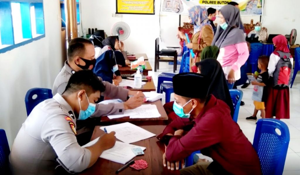 Hari ini, Gerai Vaksin Polres Buton Hadir di SMP Negeri 1 Buton