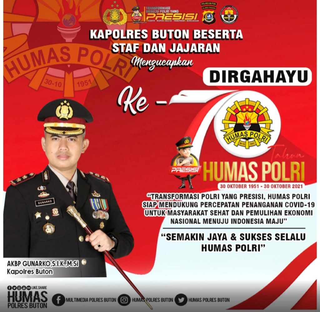 Dirgahayu Humas Polri Ke-70,Ini Harapan Kapolres Buton