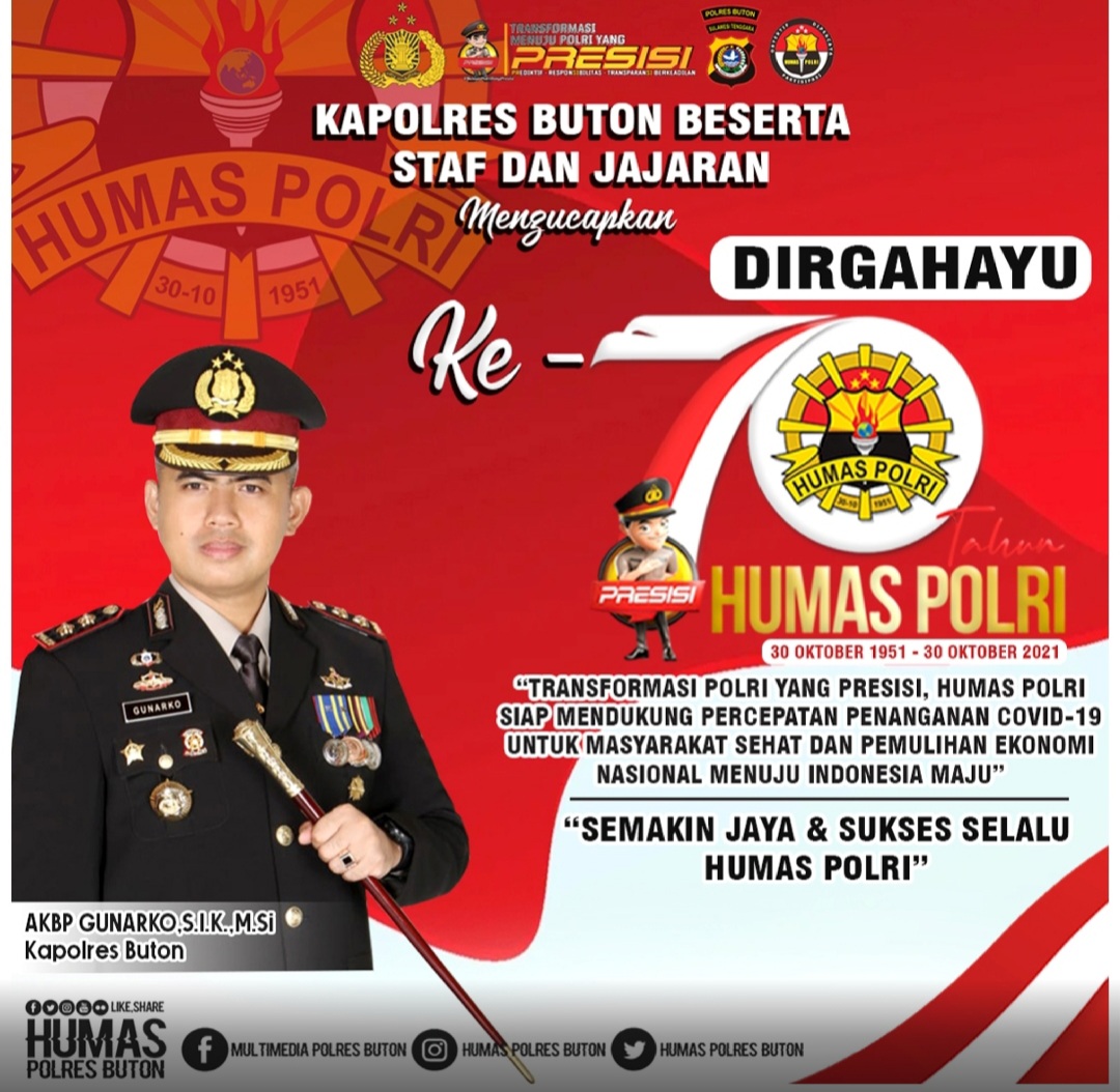 Dirgahayu Humas Polri Ke-70,Ini Harapan Kapolres Buton