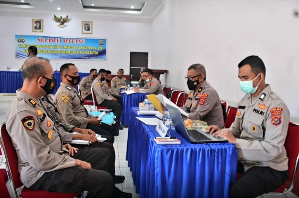 Kapolres Buton Bersama PJU Sambut Kedatangan Tim Itwasda Polda Sultra