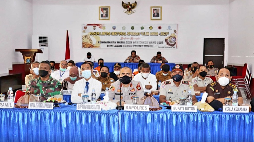 Jelang Nataru 2022 Polres Buton Gelar Rakor Lintas Sektoral