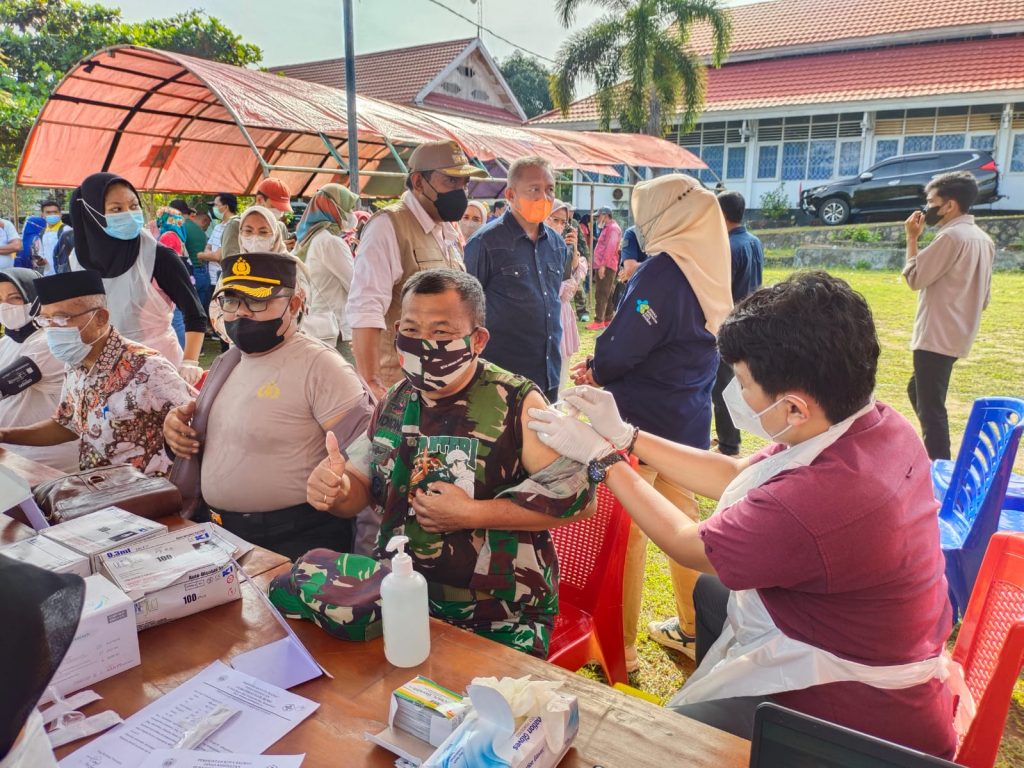 Kodim 1413 Buton Hadiri Lauching Vaksin Booster di Baubau