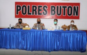 Bahas Percepatan Penanganan Covid-19, Kapolres Buton Terima Kunjungan Tim Asistensi Polda Sultra