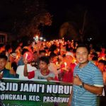 Jelang Ramadan, Ratusan Remaja Mesjid Desa Dongkala Ikut Pawai Lilin