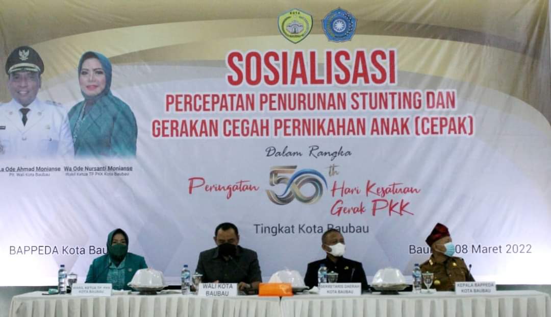 TP PKK Kota Baubau Gelar Sosialisasi Percepatan Penurunan Stunting dan Gerakan Cepak