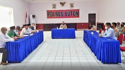 Kapolres Buton Pimpin Rakor Persiapan Satu Juta Vaksin Booster