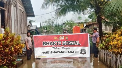 Sambut Hari Bhayangkara ke-76, Polres Buton Baksos di Daerah Rawan Banjir