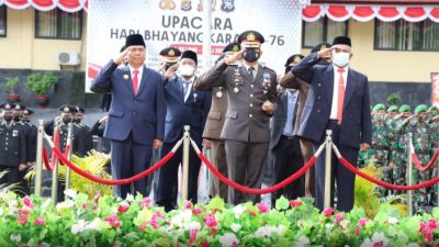 Kapolres Buton Dan Forkopimda Ikuti Upacara Puncak Hari Bhayangkara ke-76
