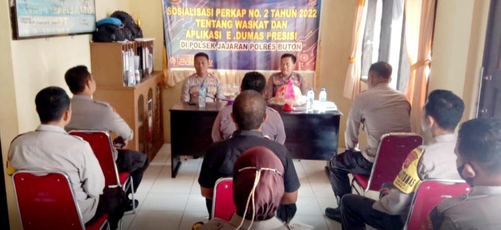 Kasiwas Polres Buton Sosialisasi Aplikasi E- Dumas Presisi