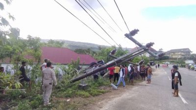 Tabrak Tiang Listrik, Mobil Kepala Bappeda Buton Ringsek