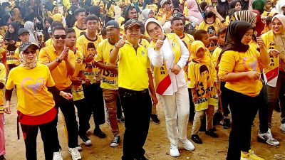 Ribuan Warga Ramaikan Jalan Sehat dan Senam HUT Golkar ke 58