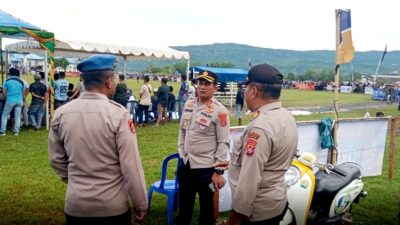 Kapolres Buton Pantau Pengamanan Pertandingan Sepak Bola Porprov XIV Sultra