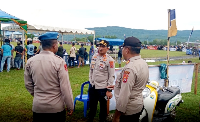 Kapolres Buton Pantau Pengamanan Pertandingan Sepak Bola Porprov XIV Sultra