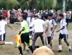 Pertandingan Sepakbola Porprov XIV Sultra Ricuh, Pemain dan Ofisial Keroyok Wasit
