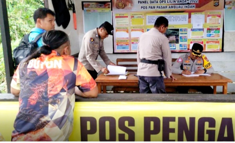Hari Pertama, Kapolres Buton Kunjungi Pos Pengamanan Ops Lilin Anoa 2022