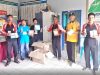 Pemdes, Bhabinkamtibmas, BPD Desa Wagari Bagikan Masker dan Hanzsenitaizer kepada Warga
