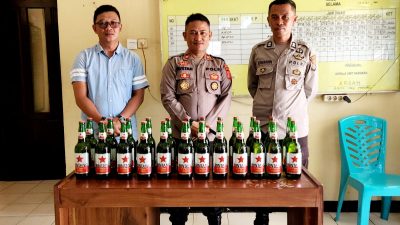 Polsek Bungi Amankan Puluhan Botol Miras Tanpa Izin