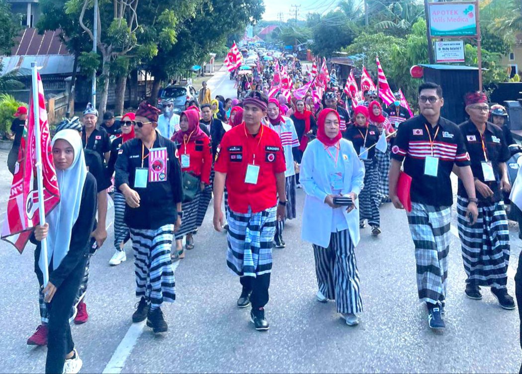 Gunakan Bentor Almondo Pimpin Rombongan Bacaleg PKN Baubau Mendaftar di KPU