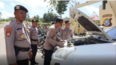 Jelang Pemilu 2024, Polres Buton Cek Kondisi Armada Pendukung Kinerja