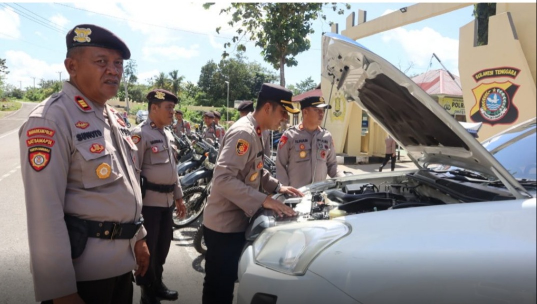 Jelang Pemilu 2024, Polres Buton Cek Kondisi Armada Pendukung Kinerja