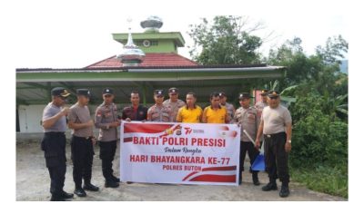 Sambut Hari Bhayangkara Ke 77, Polres Buton Gelar Baksos