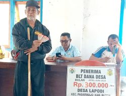 BLT – DD Tahap 2 Periode April hingga Juni Desa Lapodi Kembali Tersalurkan