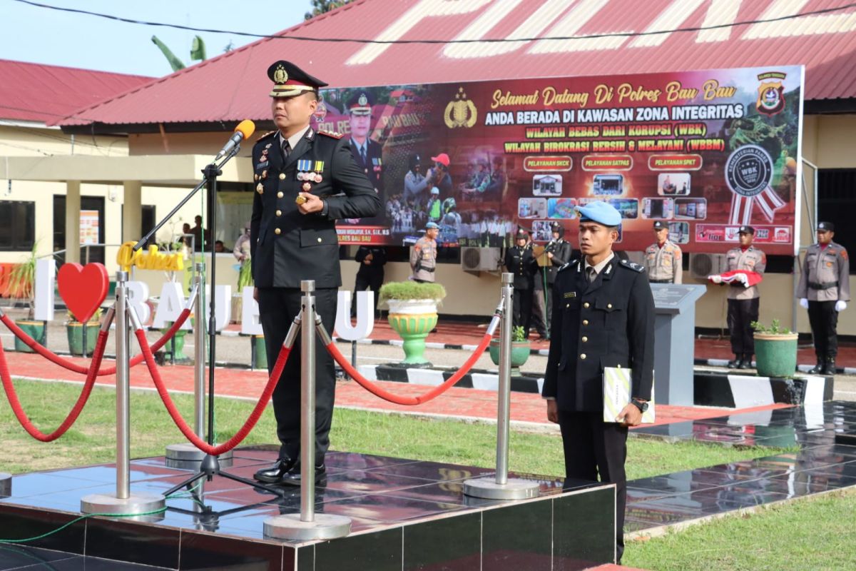 Kapolres Baubau Pimpin Upacara Peringatan Hari Lahir Pancasila