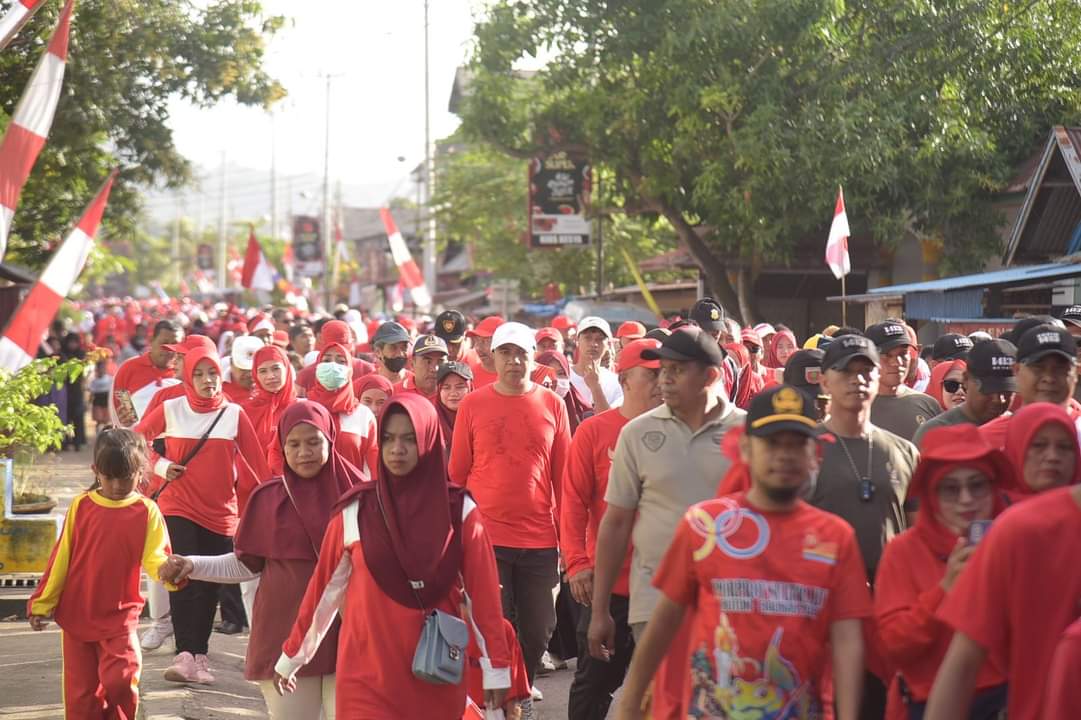 Semarak Jalan Santai Sambut HUT RI ke-78 di Buton